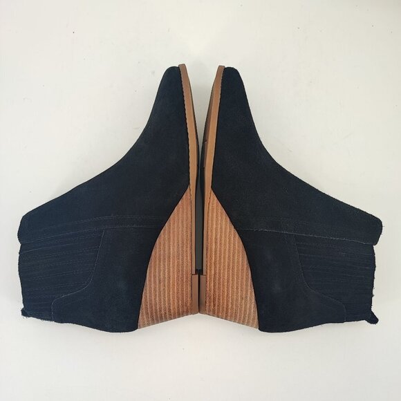 Franco Sarto Women's Wayra Black Leather Ankle Wedge Boots Size 10 - Picture 5 of 8